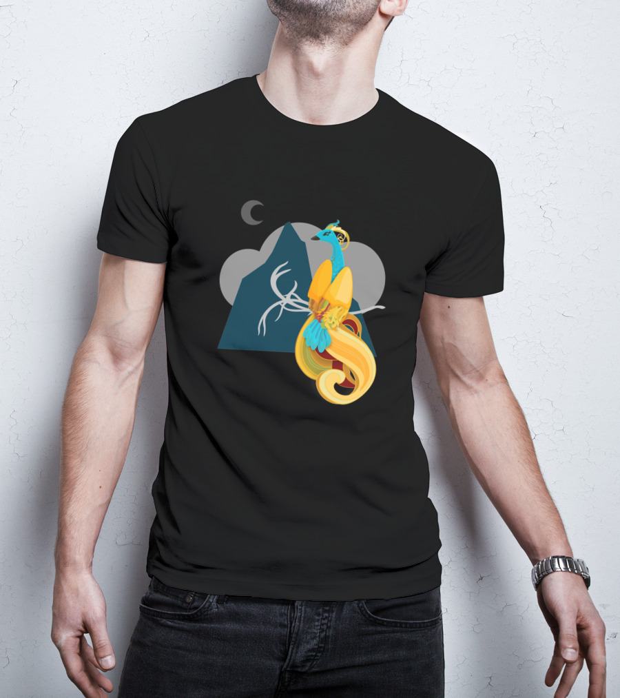 Ibong Adarna Majestic Mountain Moon Scene T-Shirt