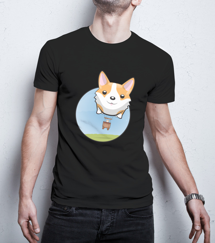 Corgi Adventure With Balloon Basket Joyride T-Shirt