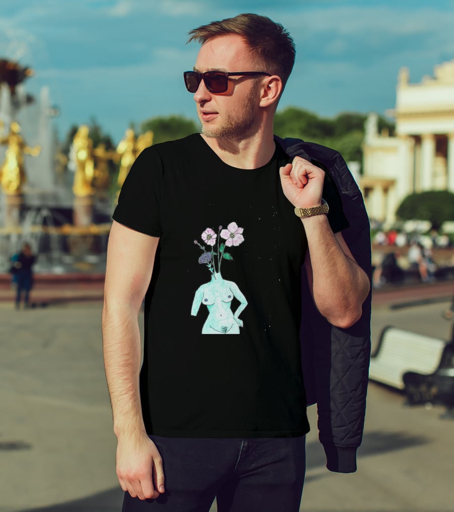 Alien Anemone Flower Head Surreal Floral Body T-Shirt