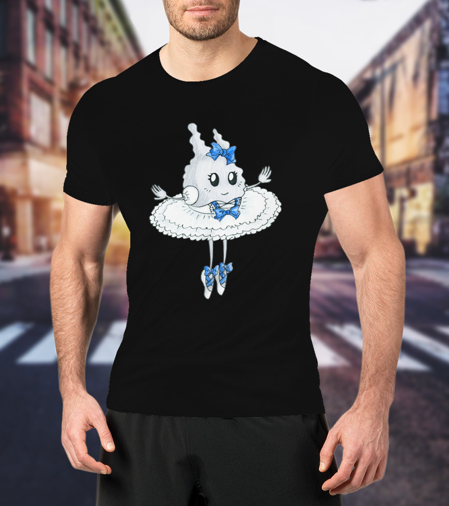 Ballerina White Blue Bow Character 1070800 T-Shirt