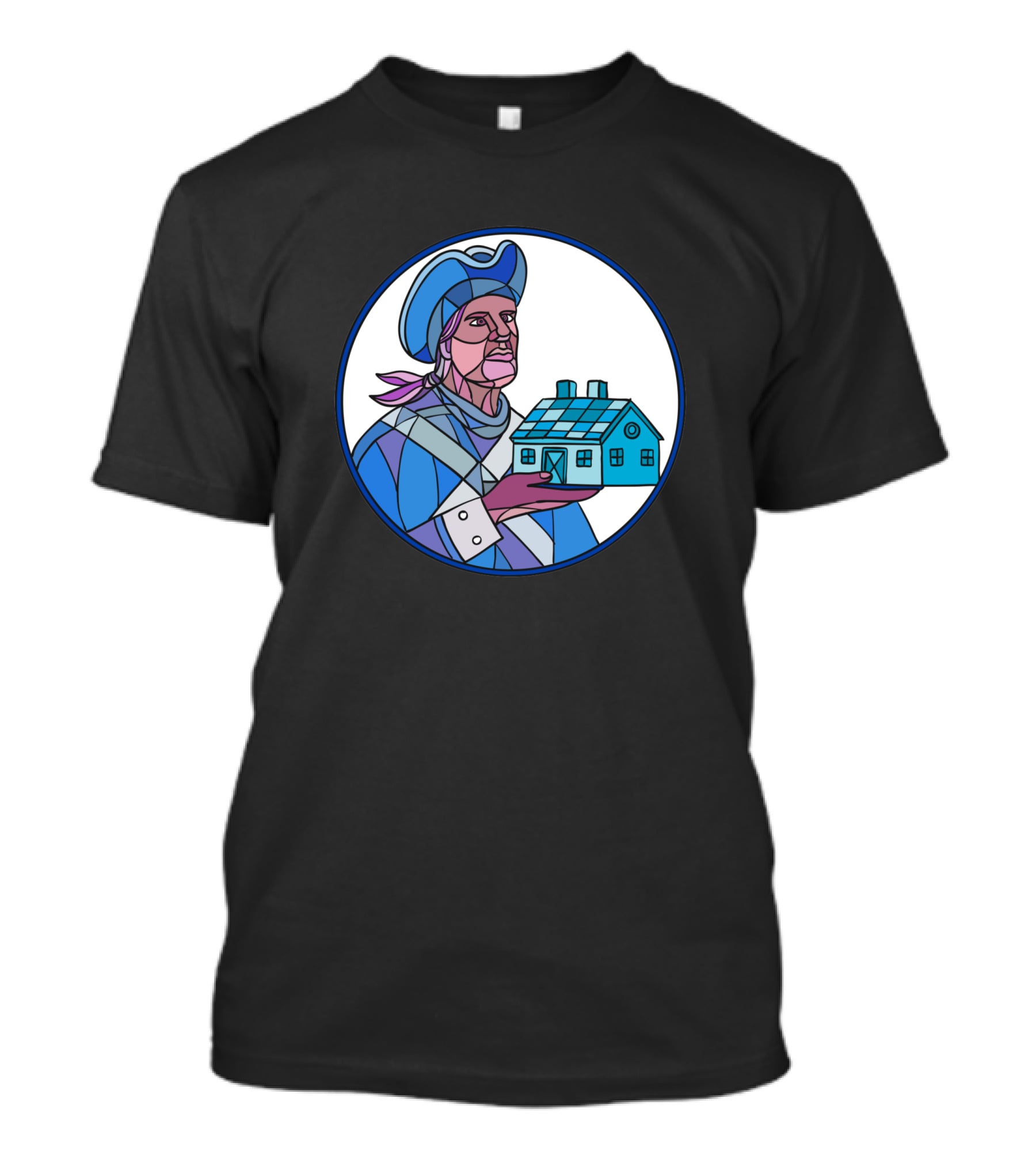 American Patriot Holding House Mosaic Blue 1031076 T-Shirt