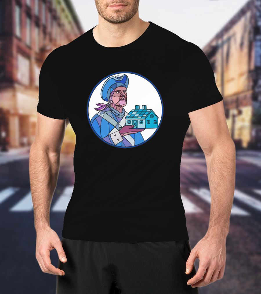 American Patriot Holding House Mosaic Blue 1031076 T-Shirt