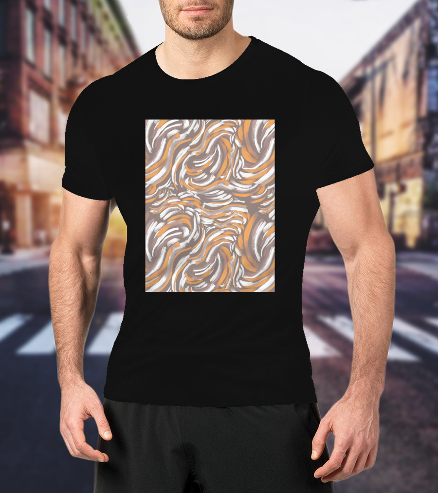 Animal Skin 007 1507565 Brown Orange White Swirl T-Shirt