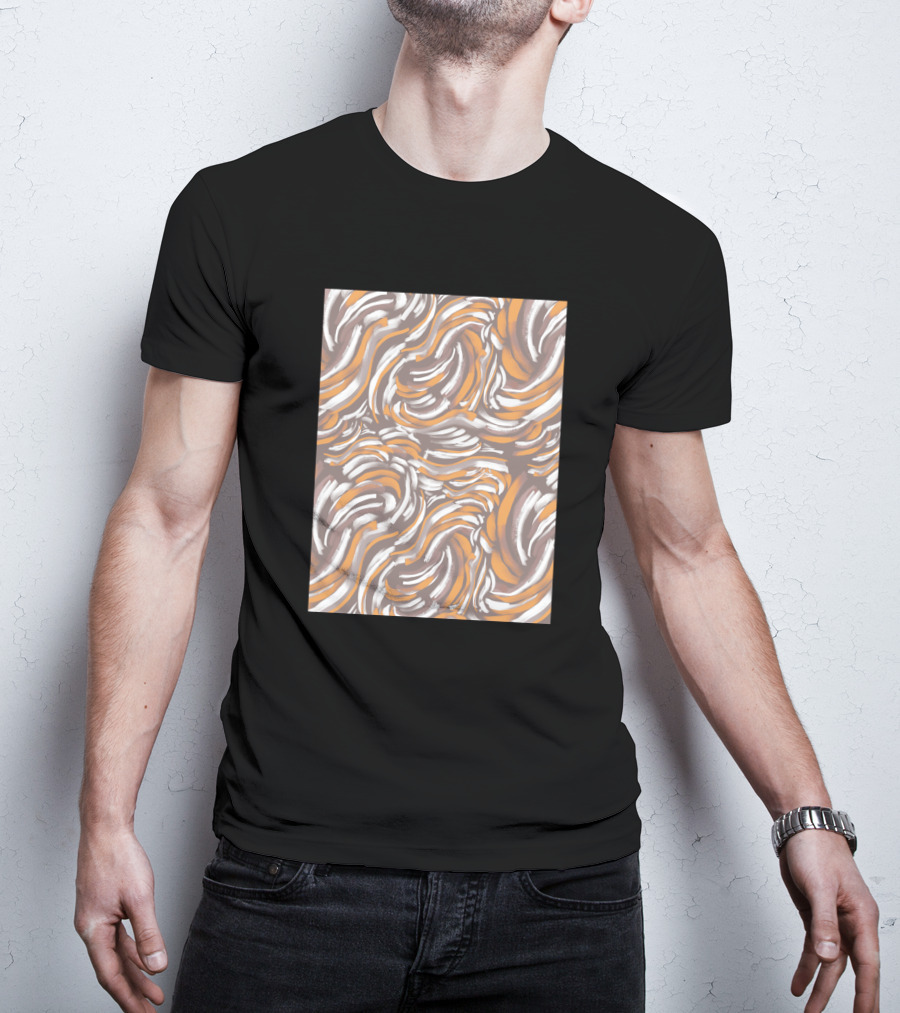 Animal Skin 007 1507565 Brown Orange White Swirl T-Shirt