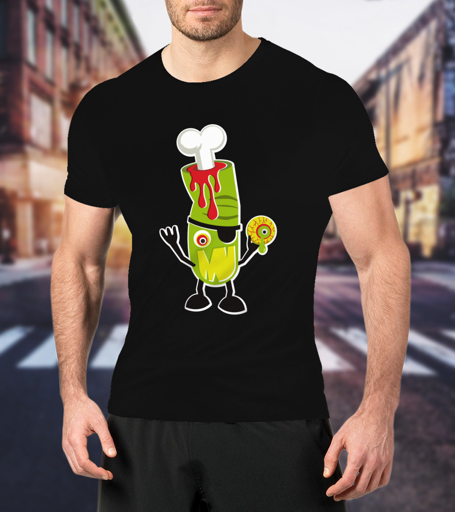 Bad Touch 29565 Zombie Pirate Monster With Bone And Eyeball T-Shirt
