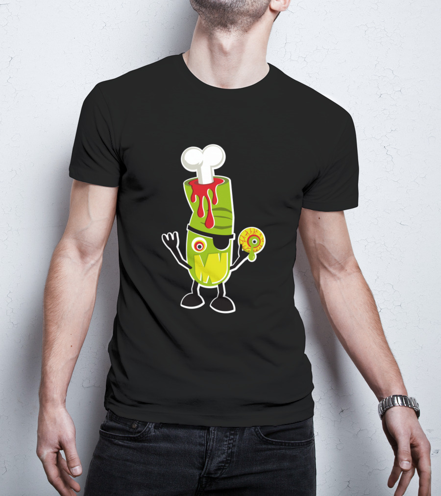 Bad Touch 29565 Zombie Pirate Monster With Bone And Eyeball T-Shirt