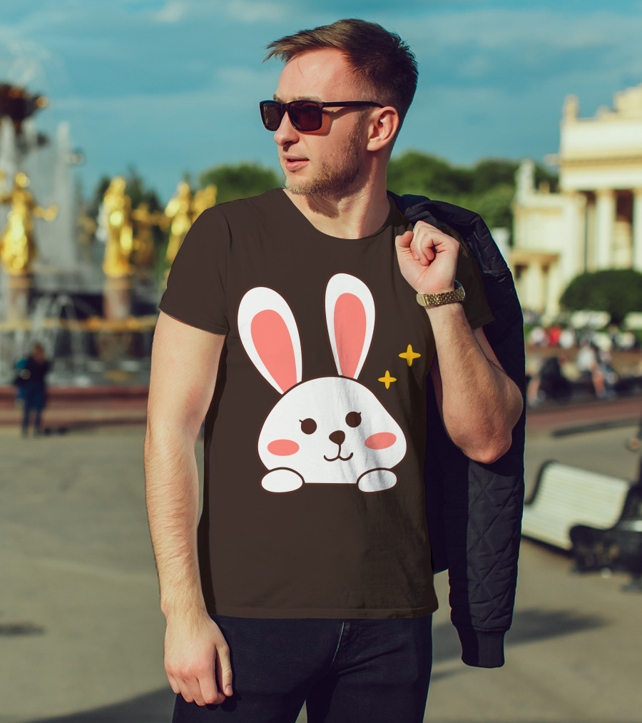 Cute Leveret Bunny Face With Sparkles T-Shirt