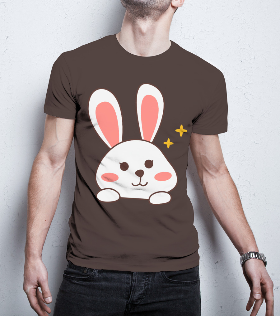 Cute Leveret Bunny Face With Sparkles T-Shirt