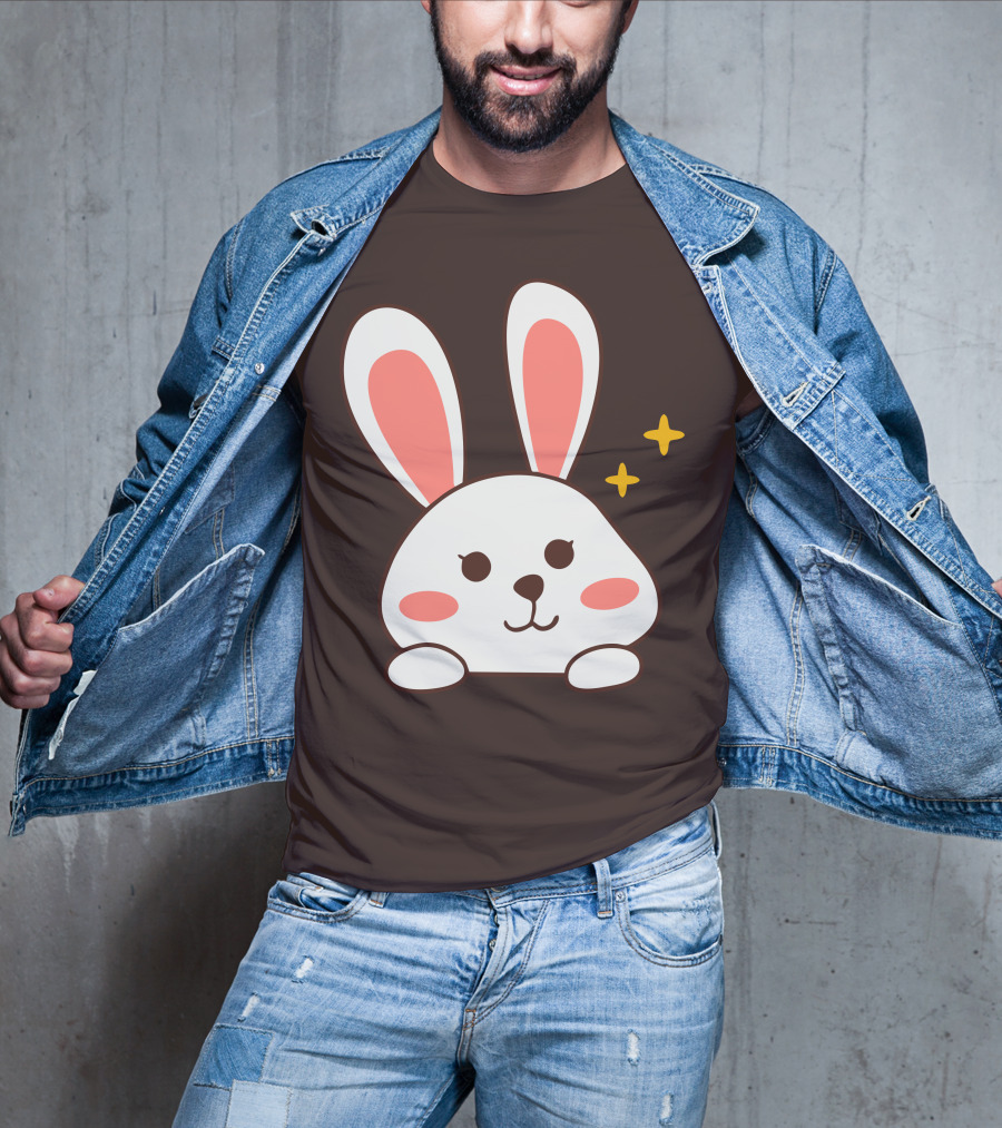 Cute Leveret Bunny Face With Sparkles T-Shirt