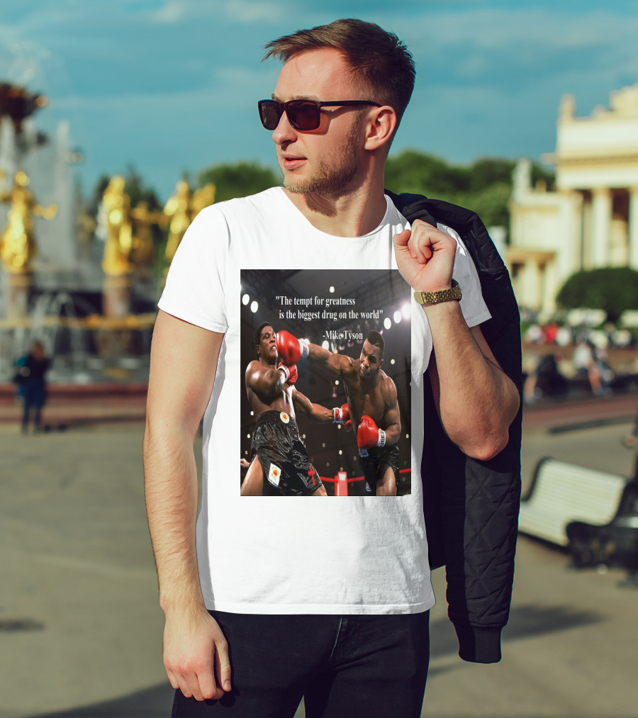 Mike Tyson Famous Quote On Greatness With Boxing Action T-Shirt