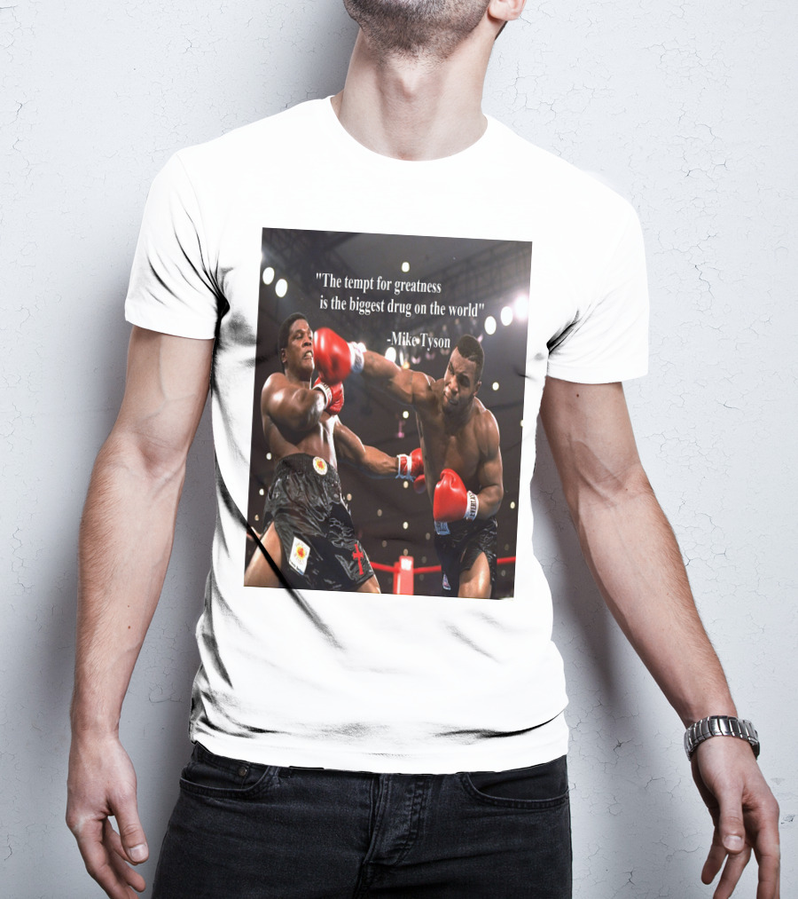 Mike Tyson Famous Quote On Greatness With Boxing Action T-Shirt