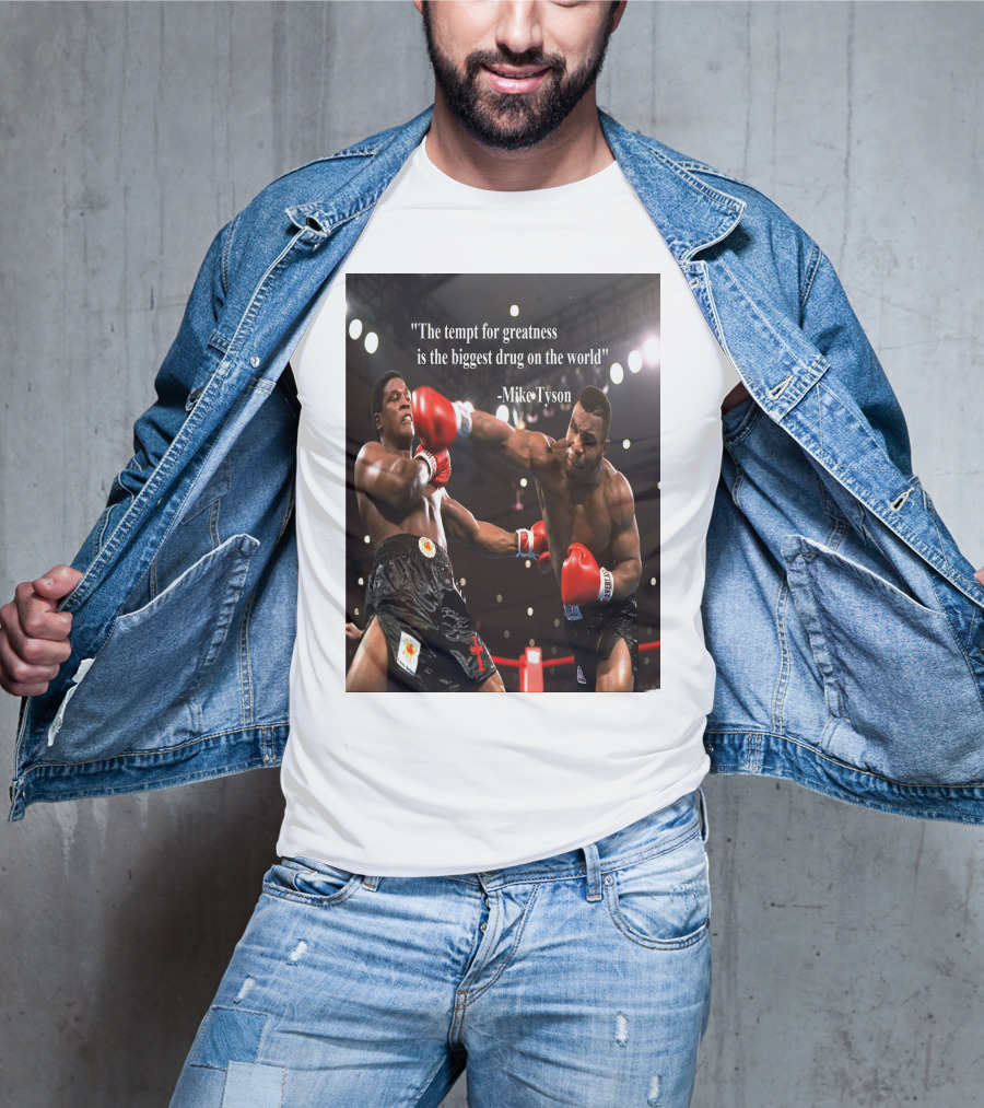 Mike Tyson Famous Quote On Greatness With Boxing Action T-Shirt