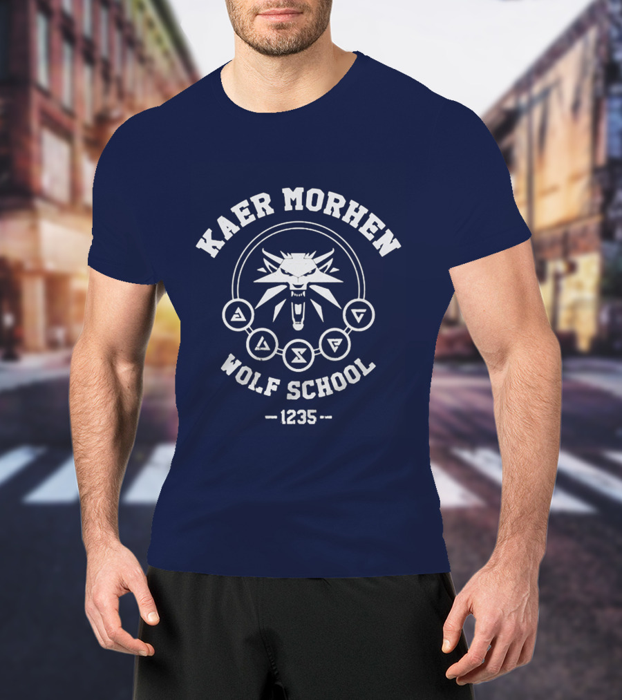 Kaer Morhen Wolf School 1235 JINX Witcher 3 Men's Signs Of The Witcher T-Shirt