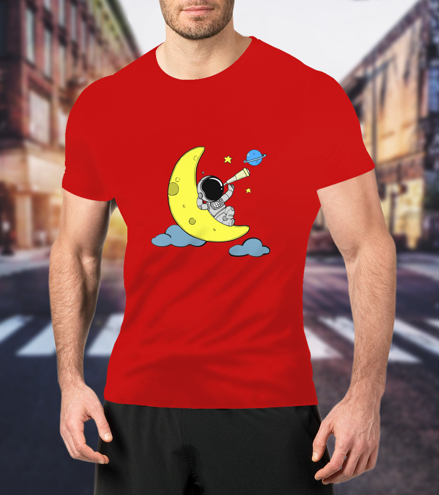 Astronaut On Moon For Women Universe Adventure T-Shirt