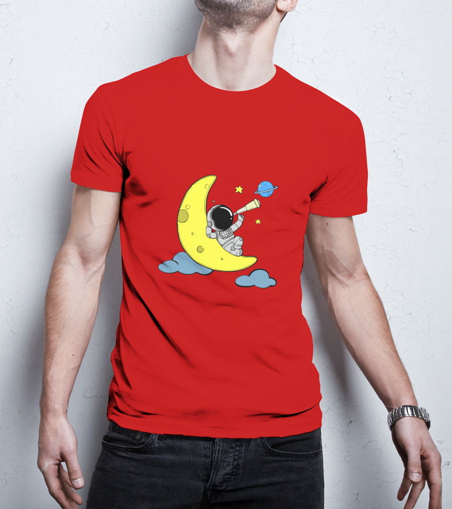Astronaut On Moon For Women Universe Adventure T-Shirt