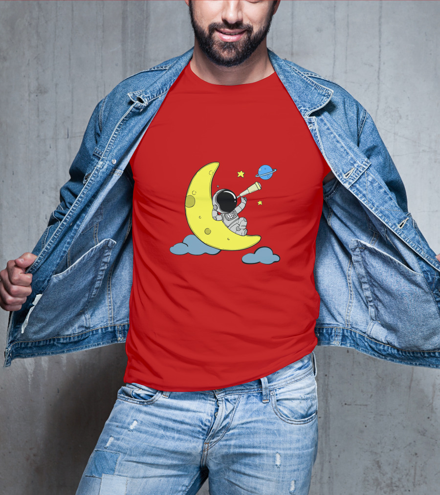 Astronaut On Moon For Women Universe Adventure T-Shirt