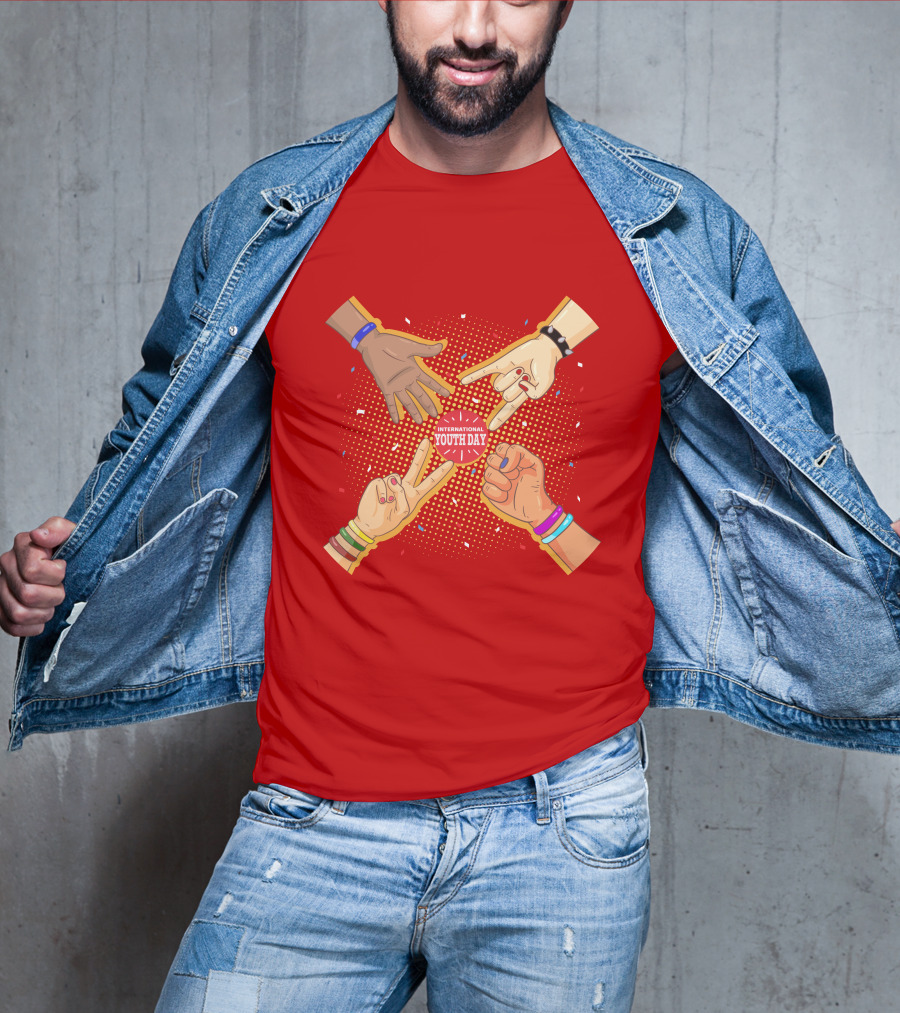 International Youth Day Celebration With Vibrant Hand Gestures T-Shirt