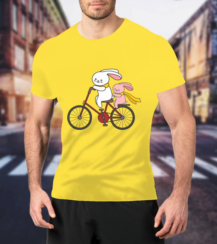 Bunny Bicycle Ride With Yellow Scarf T-Shirt