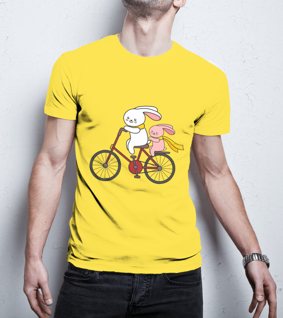 Bunny Bicycle Ride With Yellow Scarf T-Shirt