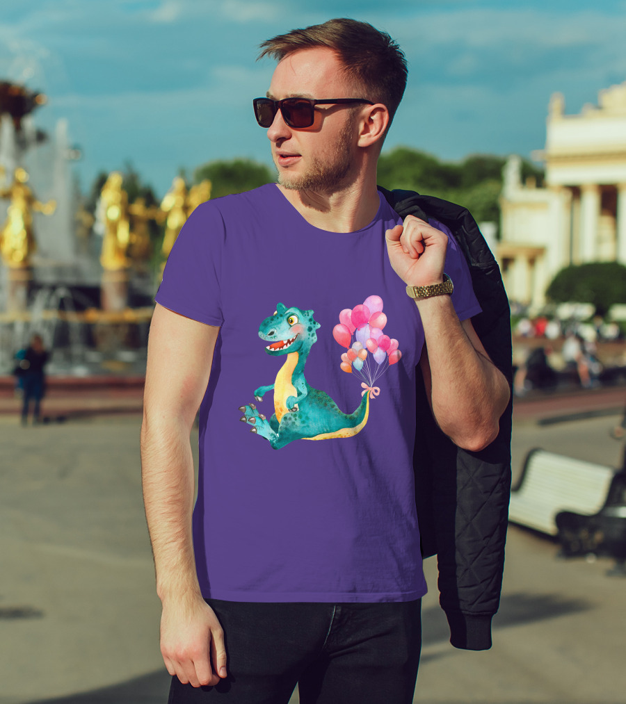Dinosaur With Colorful Balloons T-Shirt