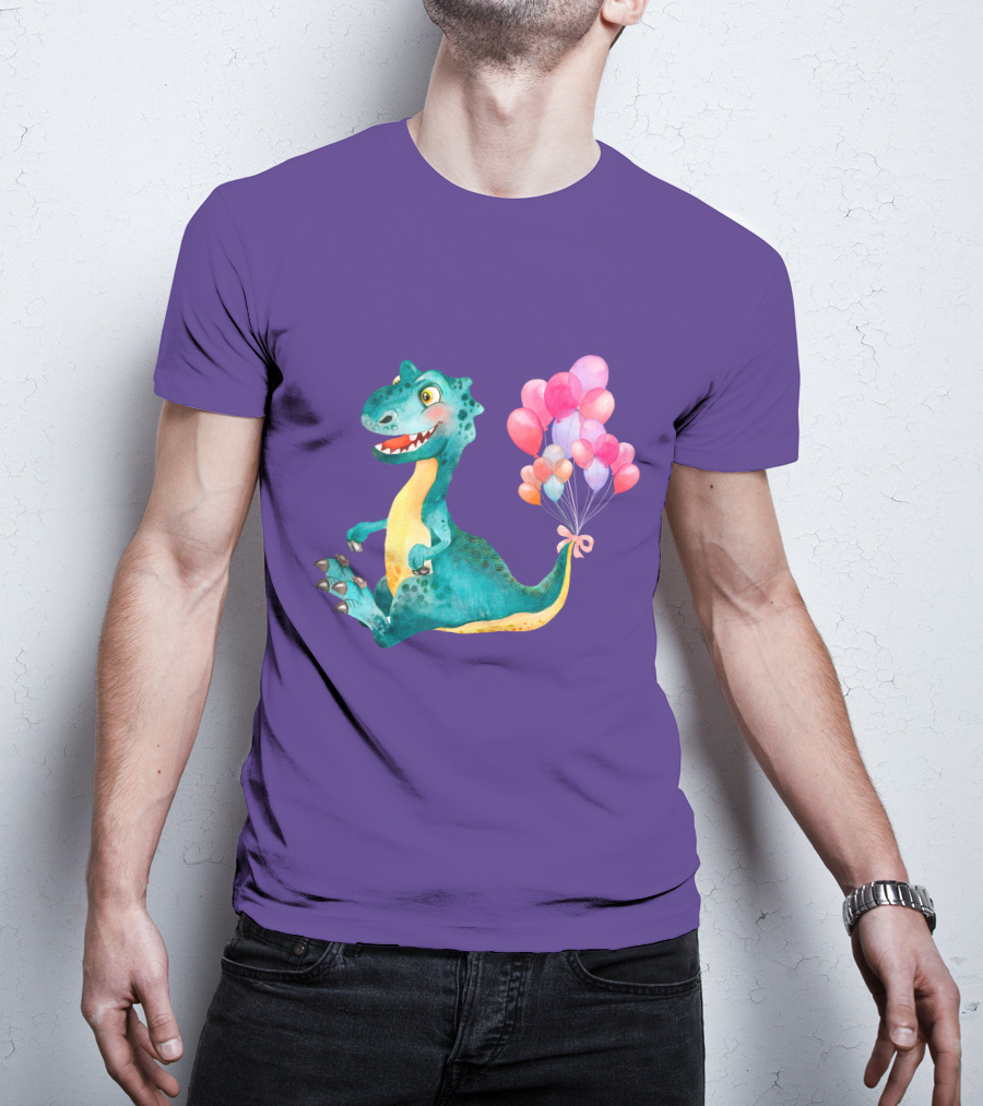 Dinosaur With Colorful Balloons T-Shirt