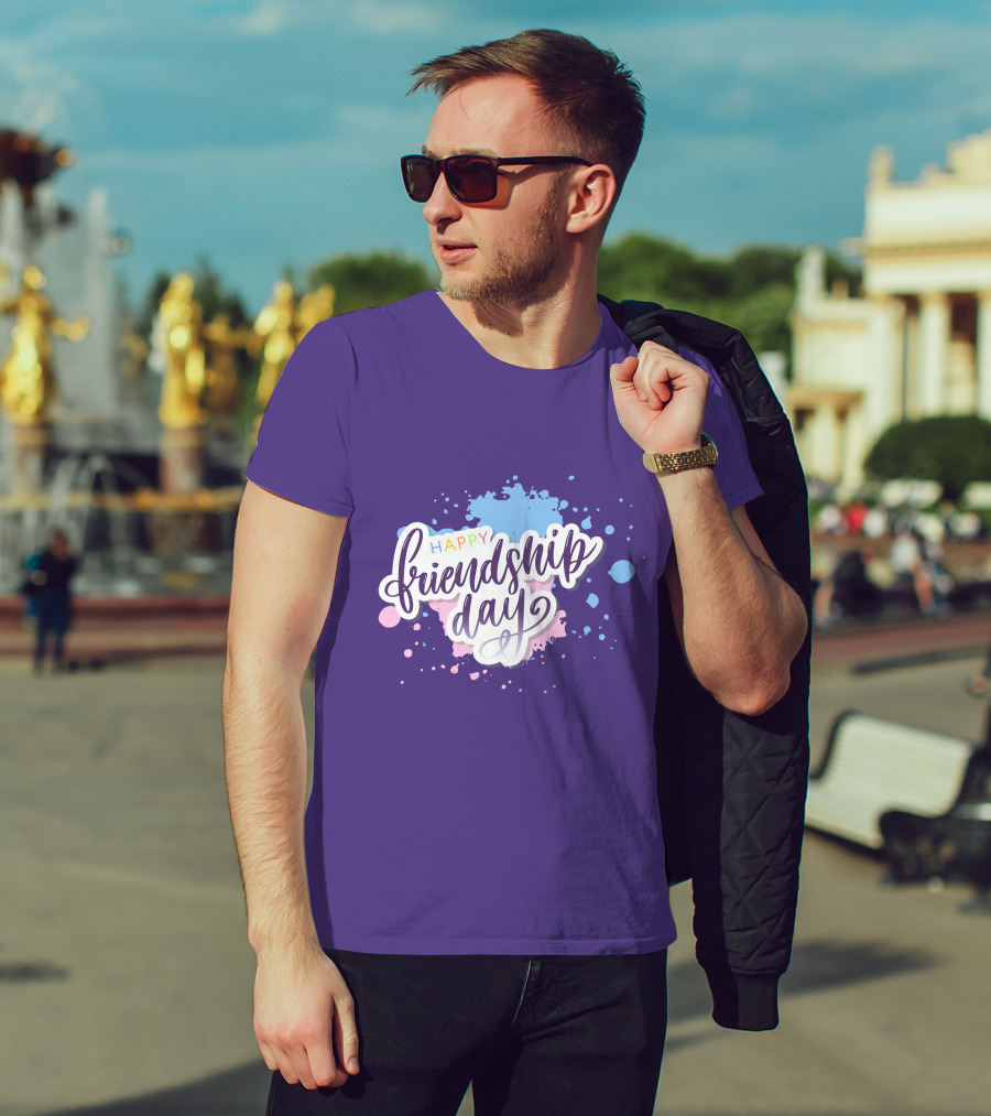 Happy Friendship Day Colorful Splashes T-Shirt