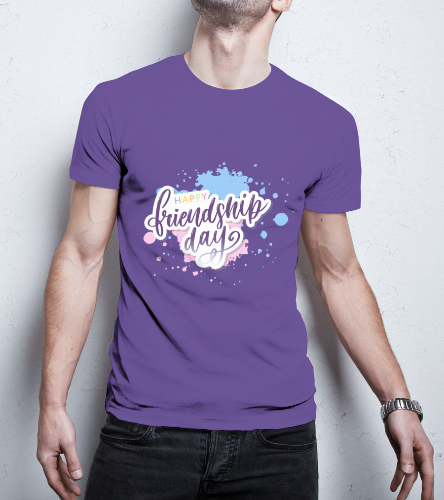 Happy Friendship Day Colorful Splashes T-Shirt