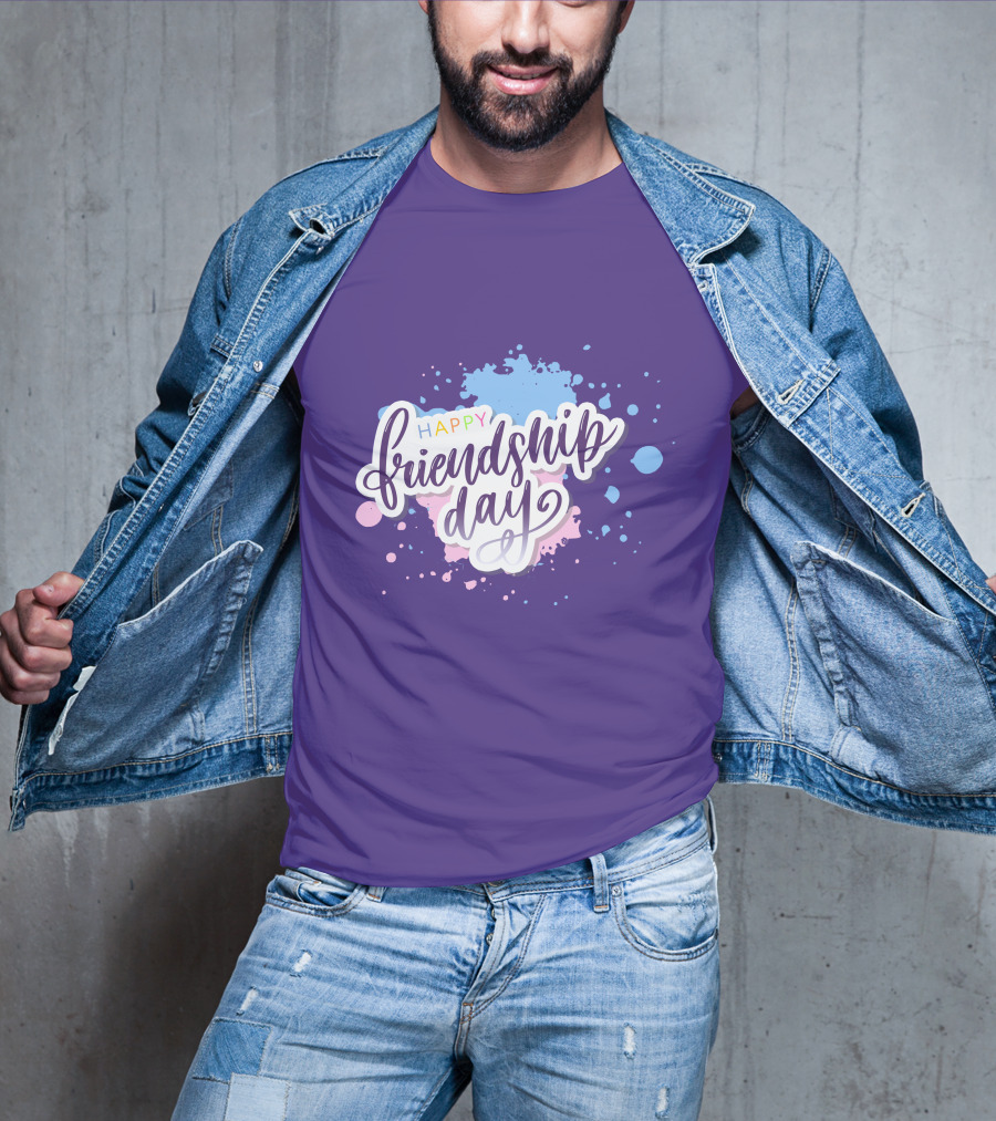 Happy Friendship Day Colorful Splashes T-Shirt