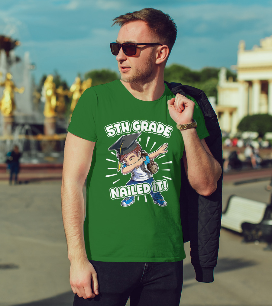 5th Grade Class Graduation Boy Nailed It T-Shirt