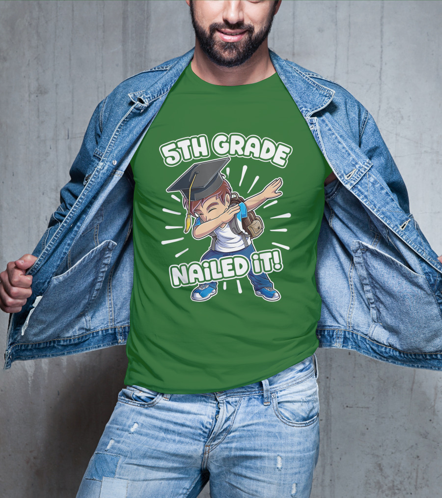5th Grade Class Graduation Boy Nailed It T-Shirt