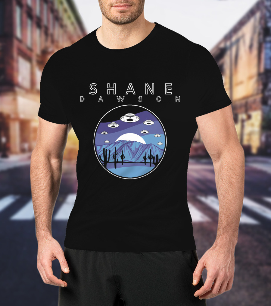 Shane Dawson UFO Saucers Over Desert Night Sky T-Shirt