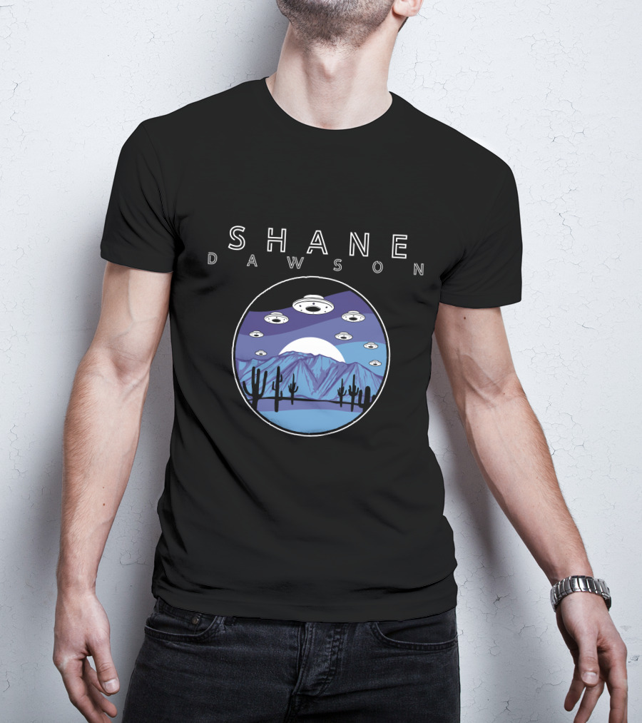 Shane Dawson UFO Saucers Over Desert Night Sky T-Shirt