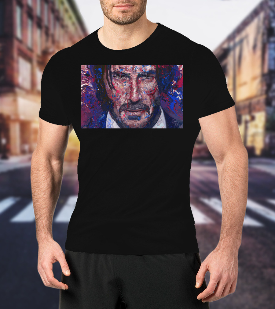 John Wick Keanu Reeves Colorful Paint Abstract T-Shirt