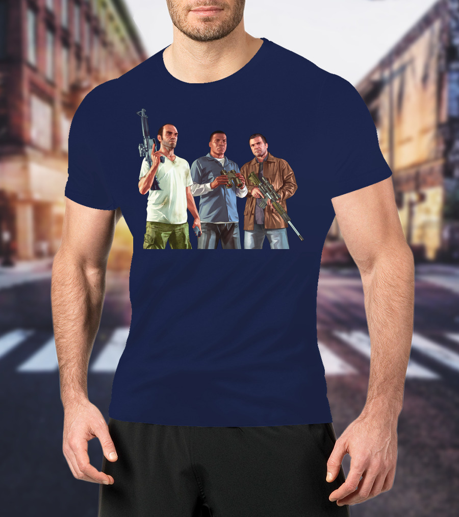 Grand Theft Auto Characters With Weapons T-Shirt