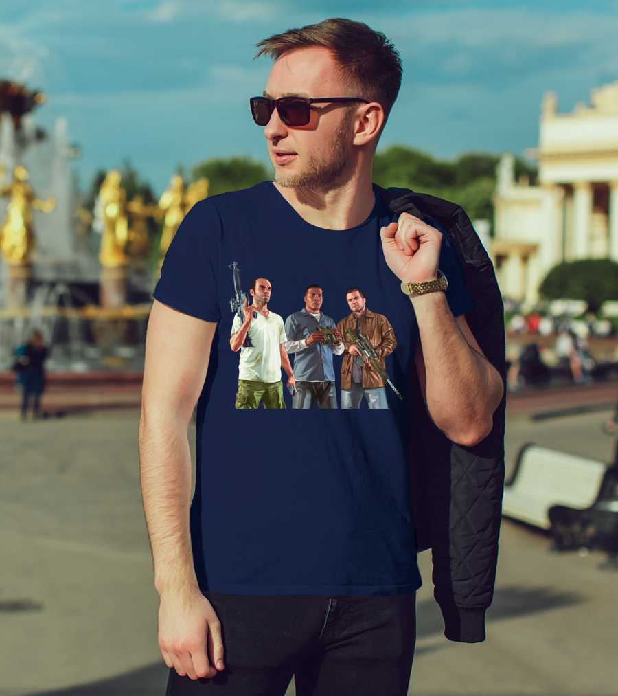 Grand Theft Auto Characters With Weapons T-Shirt