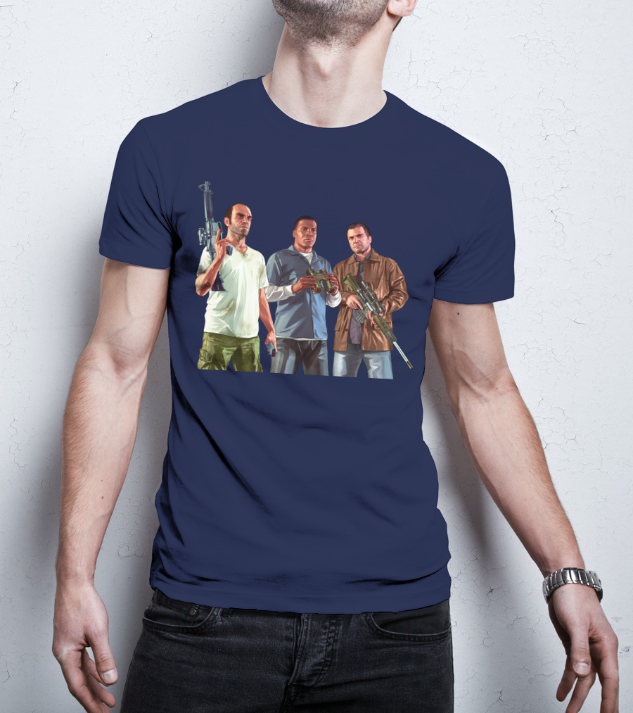 Grand Theft Auto Characters With Weapons T-Shirt