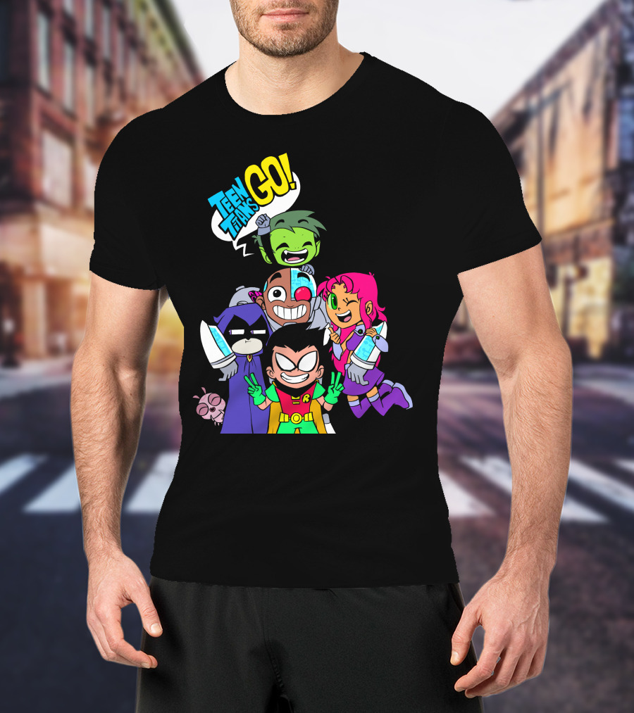 Teen Titans Go Animated Characters Group T-Shirt