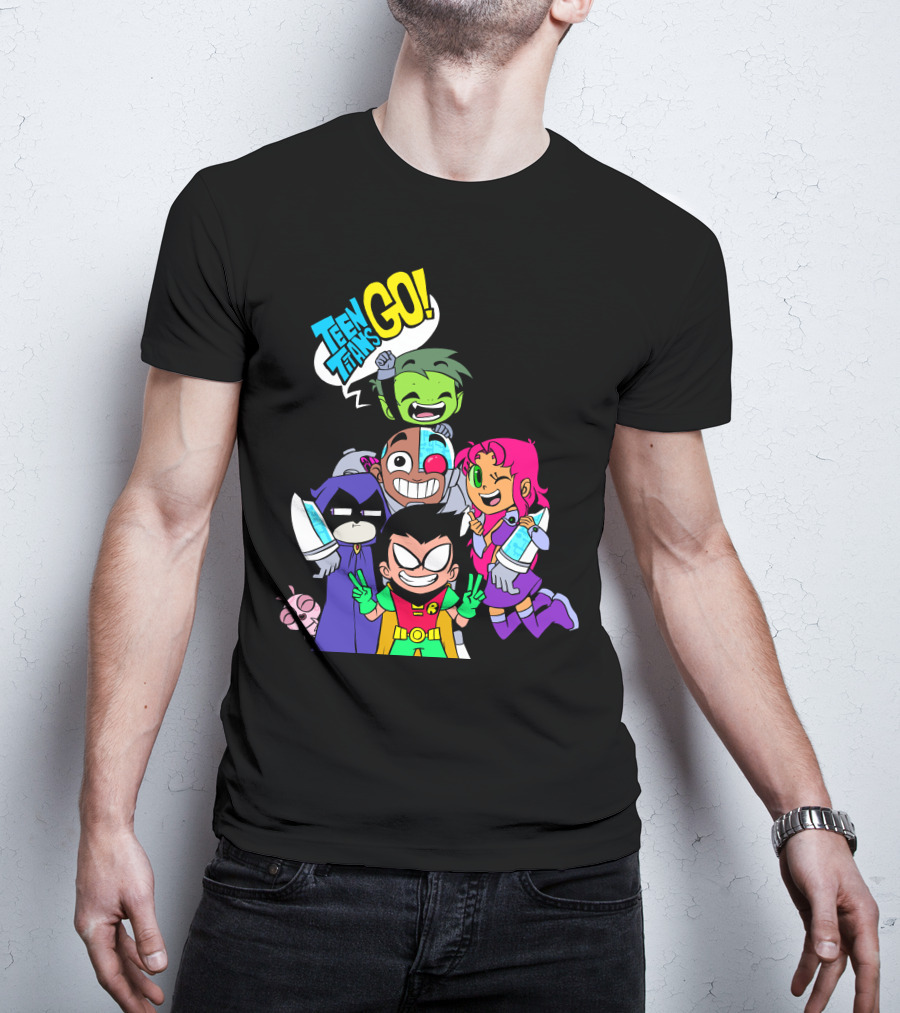 Teen Titans Go Animated Characters Group T-Shirt