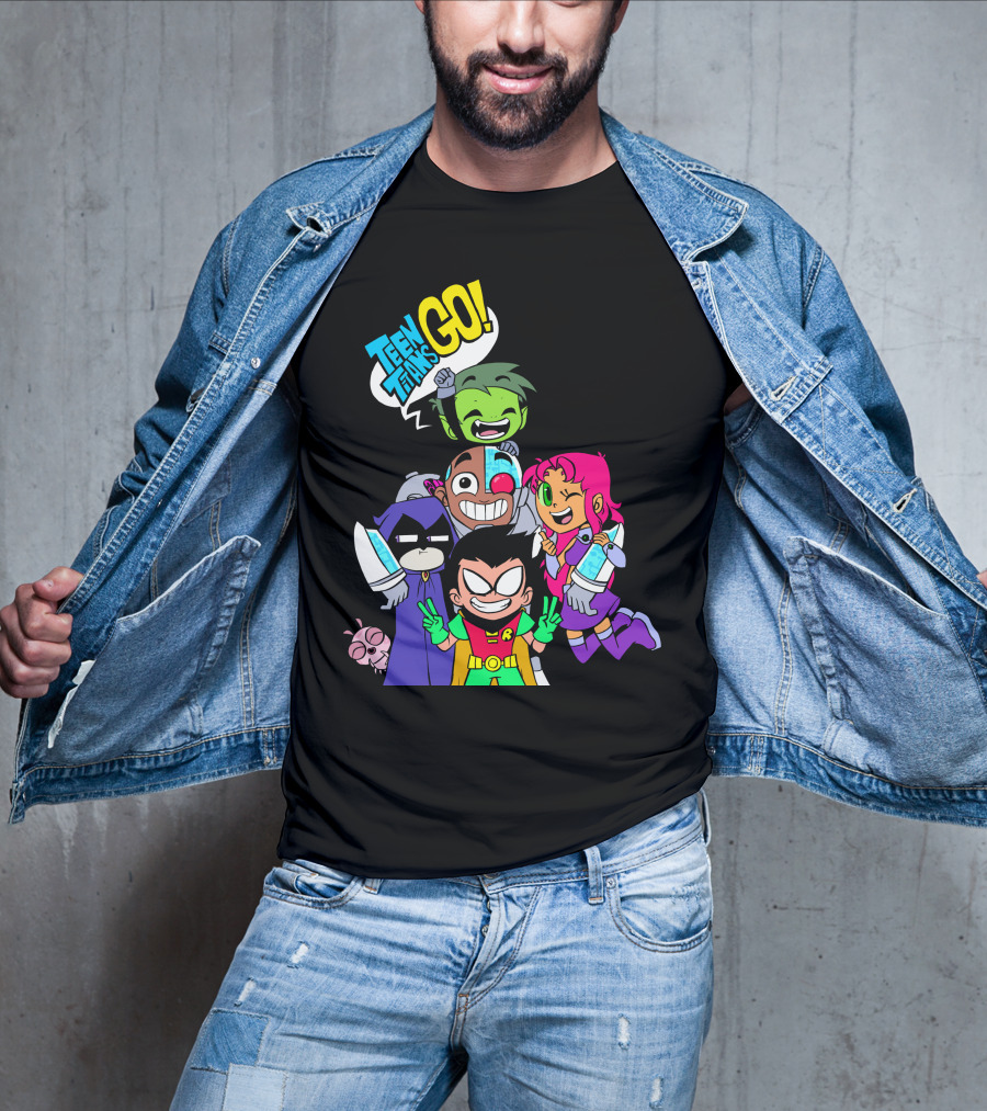 Teen Titans Go Animated Characters Group T-Shirt