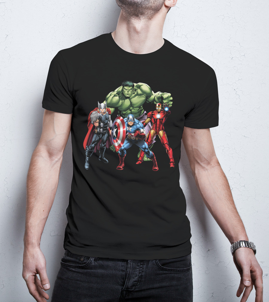 Thor Hulk Captain America Iron Man Avenger Team T-Shirt
