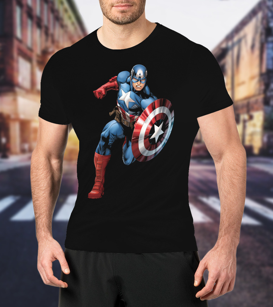 Captain America Superhero Iconic Shield Marvel Universe T-Shirt