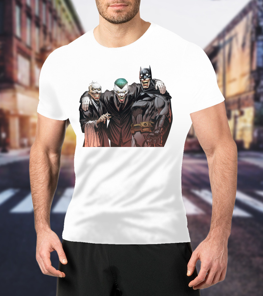 The Joker Batman Three-Face Grinning Trio T-Shirt