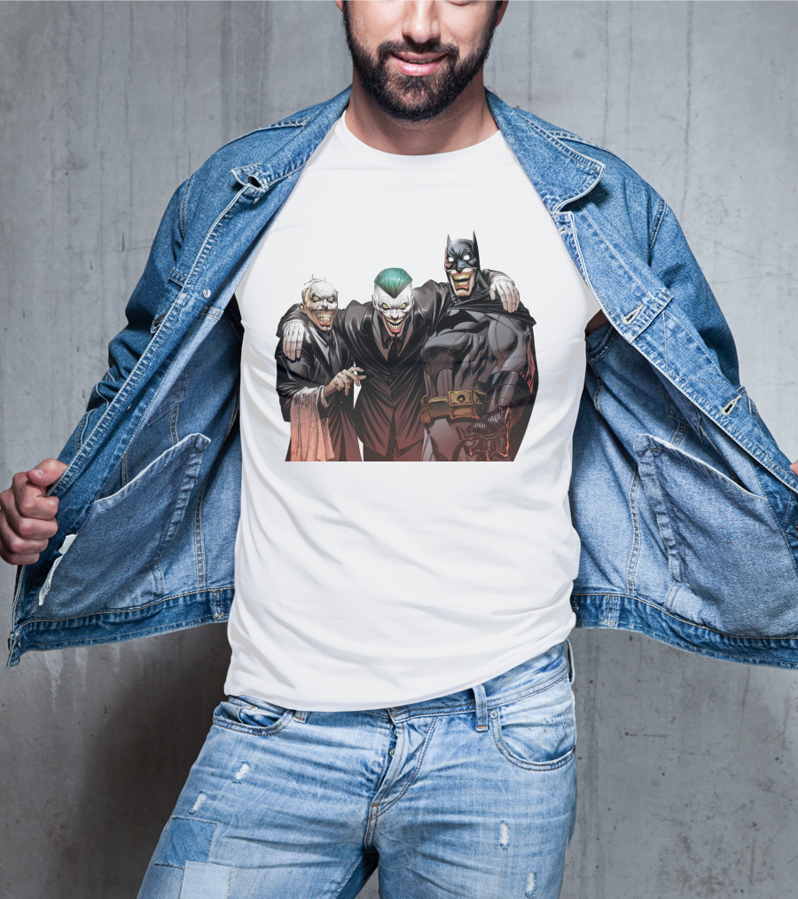 The Joker Batman Three-Face Grinning Trio T-Shirt