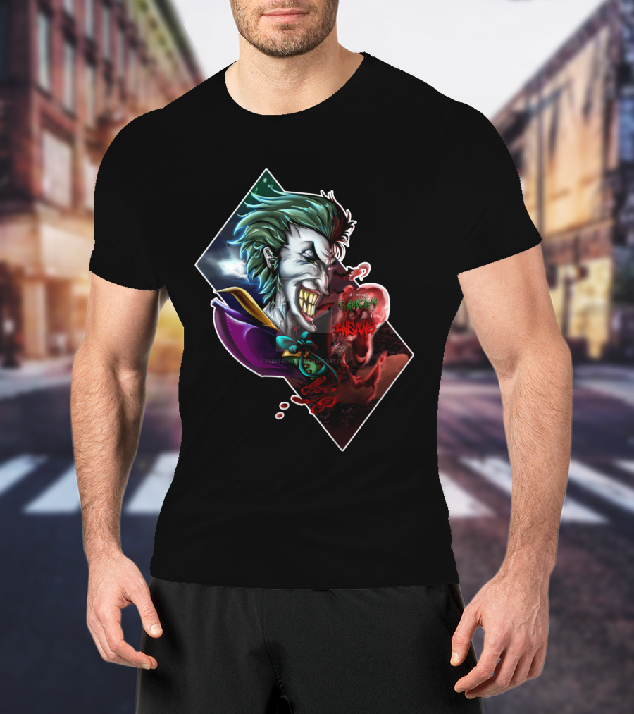 Joker Smile Green Hair Insane Laughter Grinning Villain Iconic Evil Persona T-Shirt