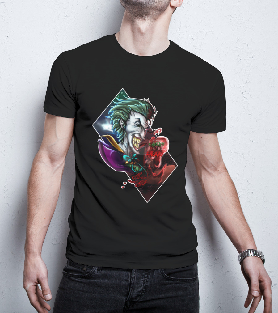 Joker Smile Green Hair Insane Laughter Grinning Villain Iconic Evil Persona T-Shirt