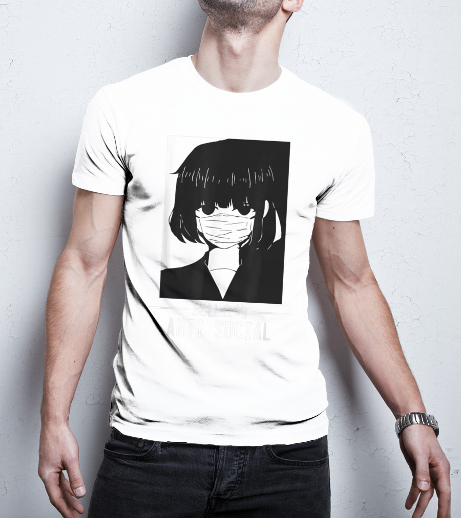 Anime Anti Social Japanese Text Vaporwave Aesthetic T-Shirt