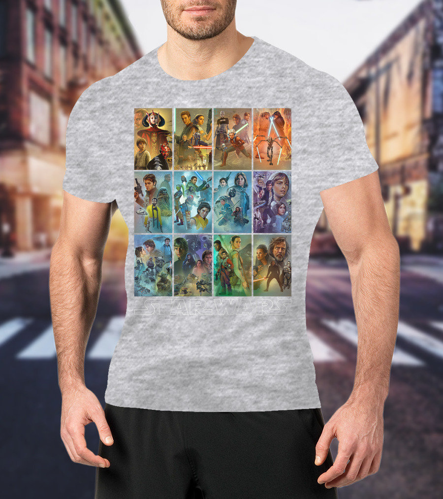 Star Wars Celebration Mural Panels Iconic Characters And Scenes T-Shirt