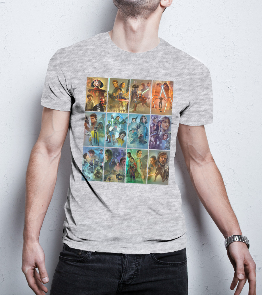 Star Wars Celebration Mural Panels Iconic Characters And Scenes T-Shirt
