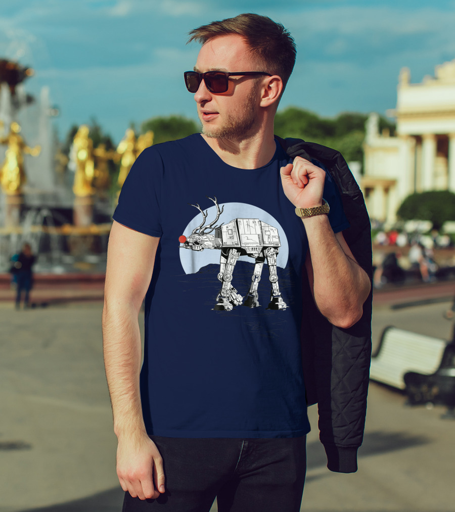 Star Wars Rudolph AT-AT Walker Moonlit Scene T-Shirt
