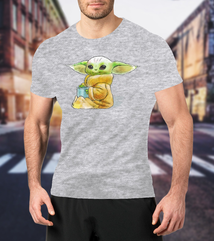 Star Wars The Mandalorian The Child Baby Yoda Drinking Soup T-Shirt